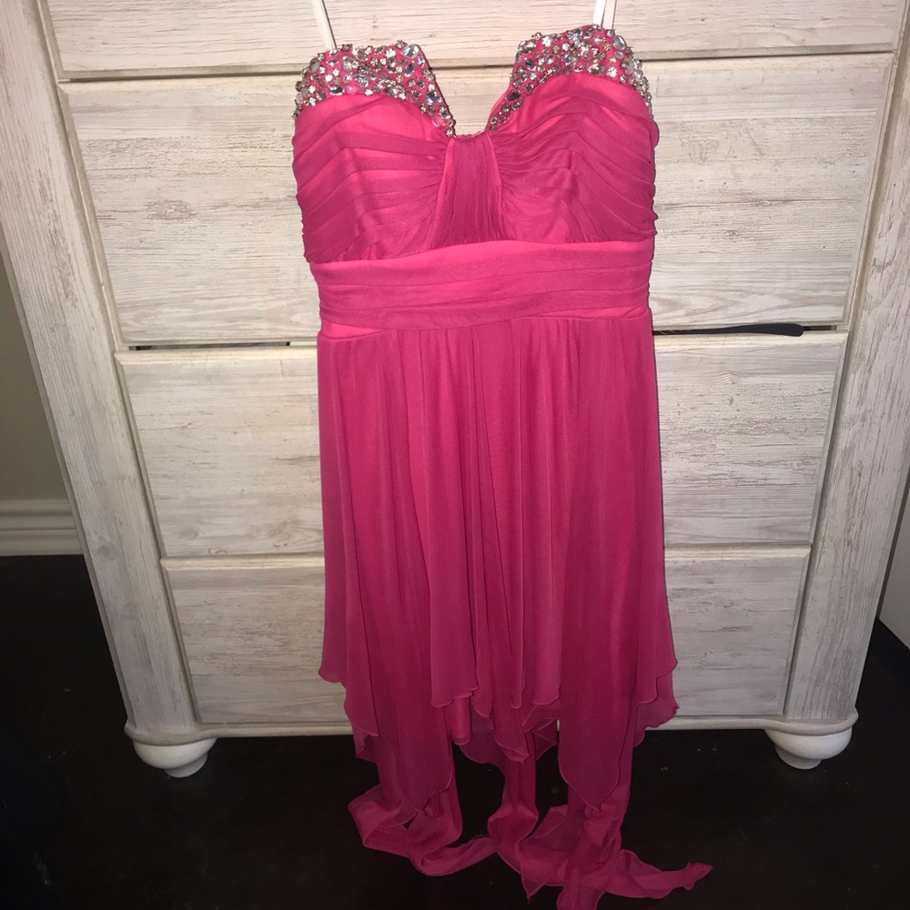 Hot Pink Strapless Dress
